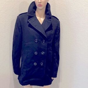Vtg authentic DSCP USN issued authentic quarter deck women wool black pea coat